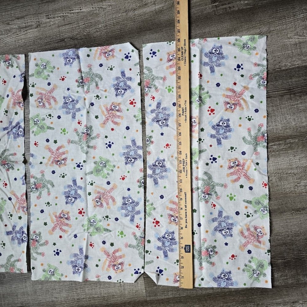 Fabric Remnant Cats Kittens Doodles Drawings Kids Fun Cotton Sewing Crafting - Picture 4 of 6